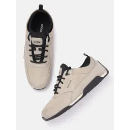 Woodland Men Round-Toe Leather Sneakers