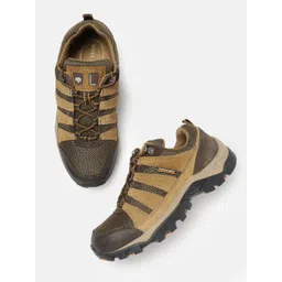 Woodland Men Textured Colourblocked Suede Sneakers