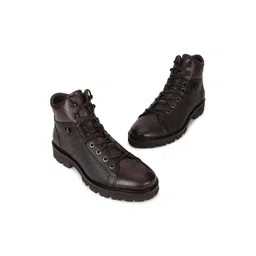 Woodland Men Textured Lace-Ups Mid-Top Casual Regular Boots