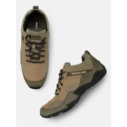 Woodland Men Textured Leather Regular Sneakers