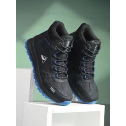 Woodland Men Textured Round Toe Lace Ups Chunky Sole Sneakers