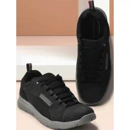 Woodland Men's Black Casual Sneakers