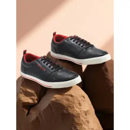 Woodland Men's Black Casual Sneakers