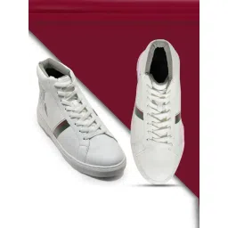 Woodland Men's Off White Ankle High Sneakers