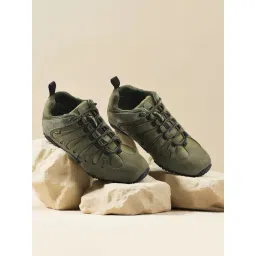 Woodland Men's Olive Green Casual Sneakers
