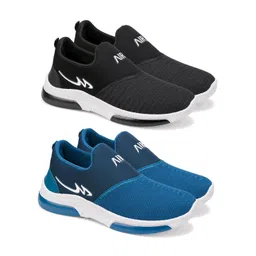 World Wear Footwear Men Pack of 2 Mesh Running Non-Marking Shoes