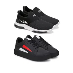 World Wear Footwear Men Pack of 2 Mesh Running Non-Marking Shoes