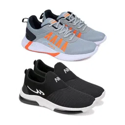 World Wear Footwear Men Pack Of 2 Mesh Running Non-Marking Shoes