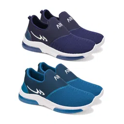 World Wear Footwear Men Pack of 2 Non-Marking Running Slip-On Shoes