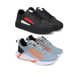 World Wear Footwear Men Pack of 2Mesh Running Non-Marking Shoes