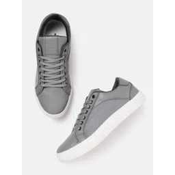 WROGN Men Grey Solid Sneakers