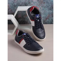 WROGN Men Perforations Regular Sneakers With Colourblocked Detail