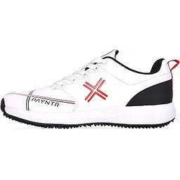 X Rubber Spike Cricket Shoe, White/Black