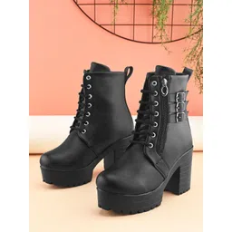 XE Looks Women Block-Heeled Chunky Boots