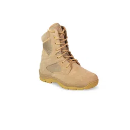 XHUGOY Men Mid Top Flatform Heel Suede Regular Boots