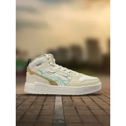 Xtep Women Colourblocked Lightweight High-Top Lace-Ups Sneakers