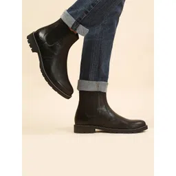 yoho Men High-Top Premium Crust Leather Winter Chelsea Boot M-001