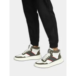 yoho Men Mid Top Colourblocked Lightweight Memory Foam Insole Sneakers