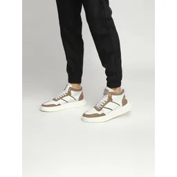 yoho Men Mid Top Colourblocked Lightweight Memory Foam Insole Sneakers