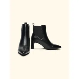yoho Women Block-Heeled Pointed Toe Chelsea Boots