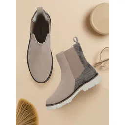 yoho Women Mid Top Digital Printed Chelsea Boots