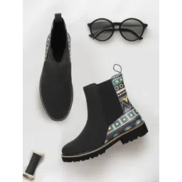 yoho Women Mid Top Digital Printed Chelsea Boots