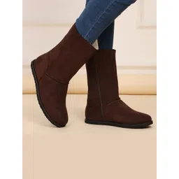 yoho Women Round Toe Flatform Heel Winter Boots