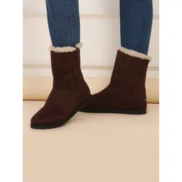 yoho Women Slip-On High-Top Flatform Winter Boots