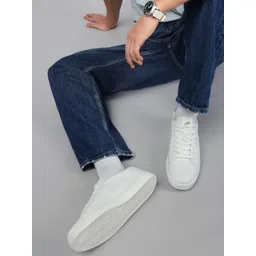 ZEESH Men Lace-Ups Lightweight Leather Sneakers