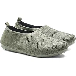 ZERI-02 Women’s Knitted Slip-On Casual Shoes | Lightweight, Memory Foam, Flexible & Breathable Footwear for Walking, Travel & Casual Use