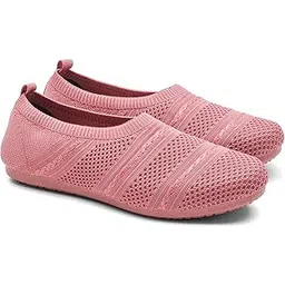 ZERI-02 Women’s Knitted Slip-On Casual Shoes | Lightweight, Memory Foam, Flexible & Breathable Footwear for Walking, Travel & Casual Use