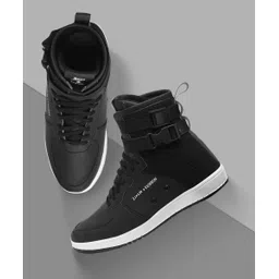 Zixer Men's Biker's Style High Top Fashion Sneakers/Sports/Casual Shoes for Men || Ankle Casual Shoes for Men Latest || Motorcycle Riding Boots ||Bike Riding Biker Boots Boots For Men